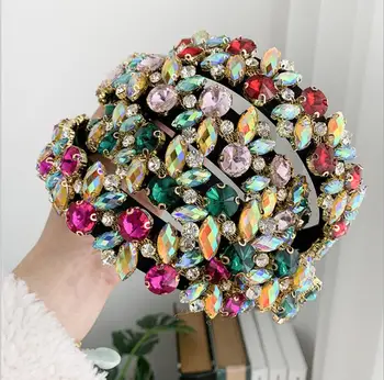 

women New fashion fabric alloy jewelry hairbands retro luxury diamond geometric headbands