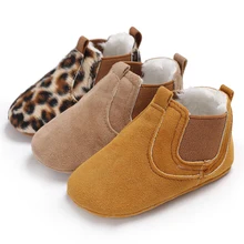 Обувь из искусственной кожи для новорожденных девочек; осенние кружевные леопардовые кроссовки для первых шагов; Классическая Повседневная обувь для малышей