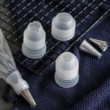 

10Pcs/bag Cream Nozzle Coupler Connector Icing Piping Bag Converter Easy to use Convenient Baking Tool for Cake Decorating