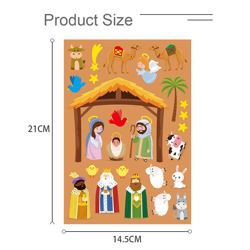 Nativity Scene Sticker Craft Kit for Kids - Fun DIY Christmas Activity Set