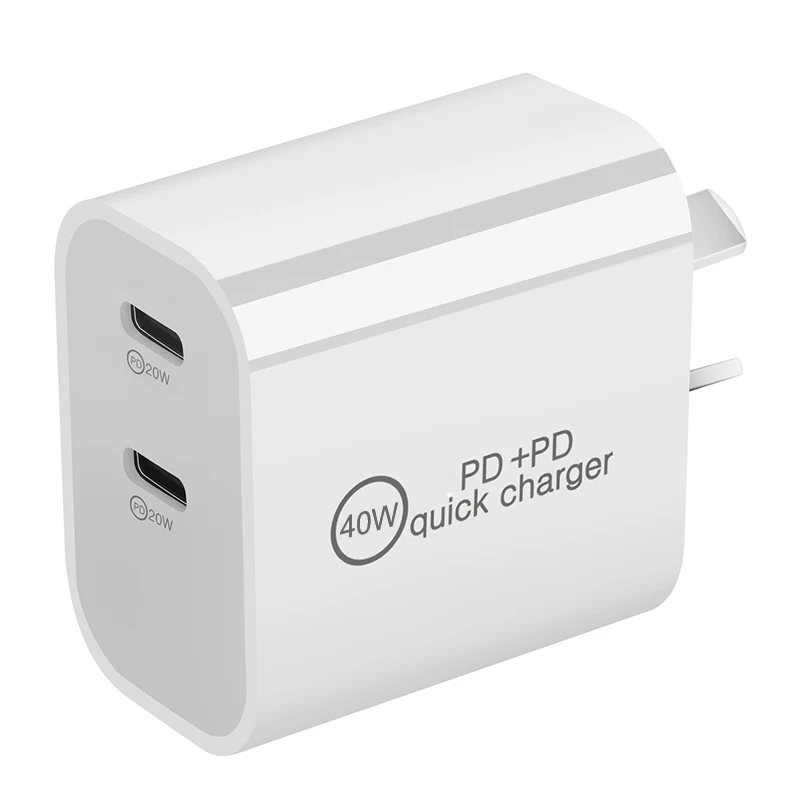 Double 20W Fast Charger For iPhone 12 EU/US Plug and Data USB Cable For iPhone 13 Charger Wire For iPad USB-C for iphone13 65w usb c charger