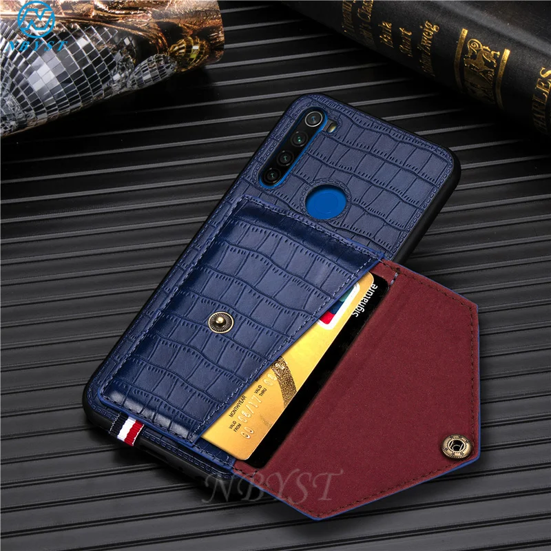 Кожаный чехол бумажник из крокодиловой кожи для Xiaomi Redmi Note 9S Pro Max 8T 8 Ретро Чехол