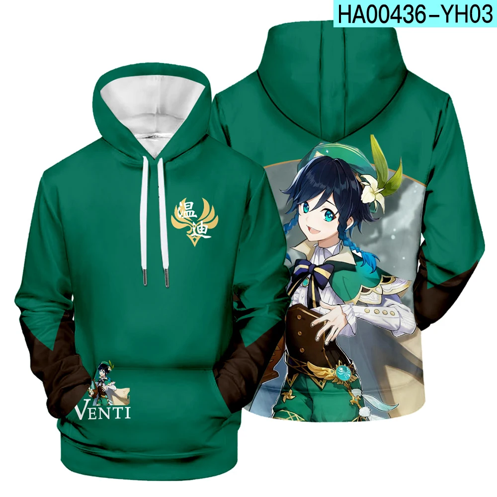

New Arrival 3D Genshin Impact Hoodies Sweatshirts Men Women Autumn Game Hooded HIp Hop Pullovers Casual Boys Girls Pullovers