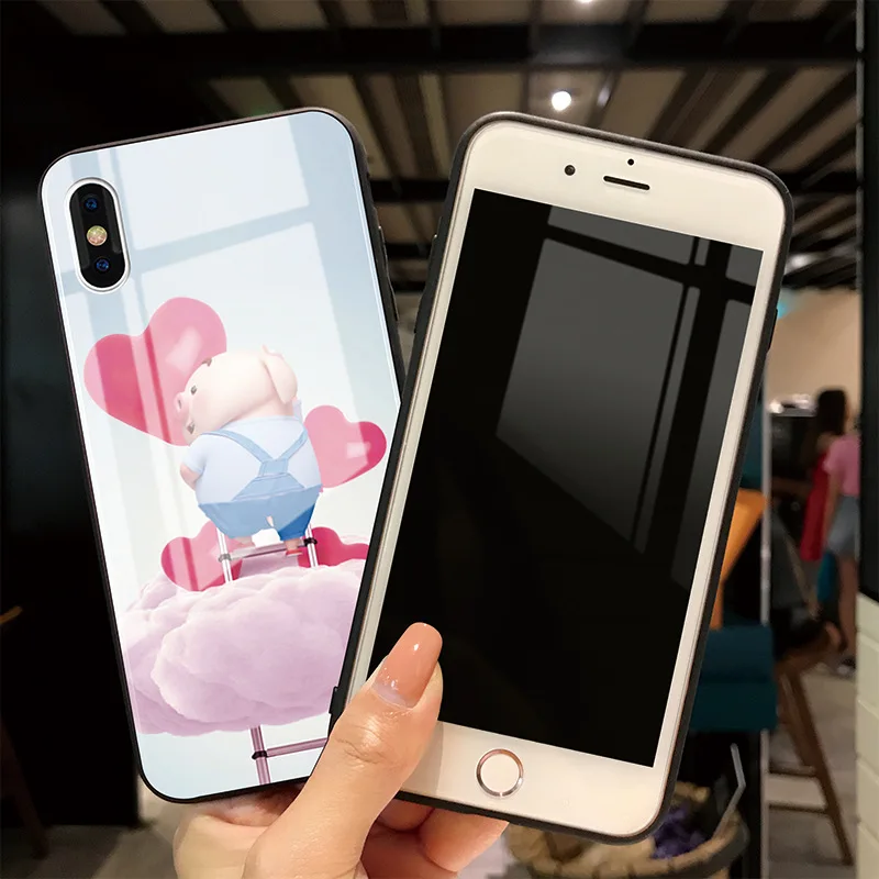 Чехол для iPhone 11 Pro Max 11 Pro i8 i8 Plus i7 i7 Plus i6 i6s Очаровательная Милая свинья из закаленного стекла Fpr huawei P30 P30 Pro