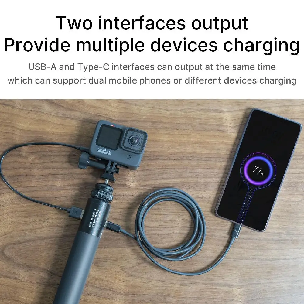 Ulanzi BG-3 10000mAh Battery Power Charger Hand Grip with Mini Tripod 18W PD QC Fast Charge for Smartphone DSLR GoPro 9/8/7/6/5