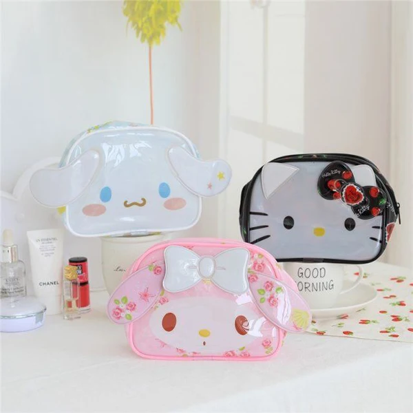 

Sanrio Hello Kitty My Melody Cinnamoroll Pvc Cosmetic Bag Woman Waterproof Portable Travel Wash Bag Storage Makeup Bag Organizer