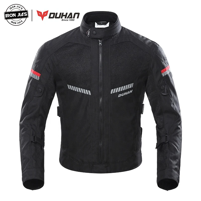 

DUHAN Motorcycle Jacket Men Moto Jacket Motobike Protective Gear Breathable Mesh Reflective Motorcycle Motocross Clothing Black