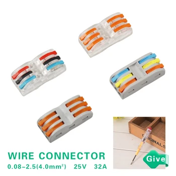 

30 50 100 PCS Wire connector mini quick connector universal compact terminal block plug-in