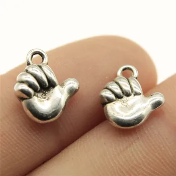 

WYSIWYG 10pcs 14x12mm Antique Silver Color Baby Pendants Baby Hand Charm Cute Baby Hand Pendants For Jewelry Making