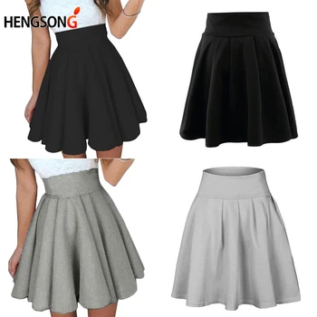 

Sweet Women Pleated Skirt Sweet School Skirt Black Grey Color Women Girls Dance Clothing Mini Skirts KH832347