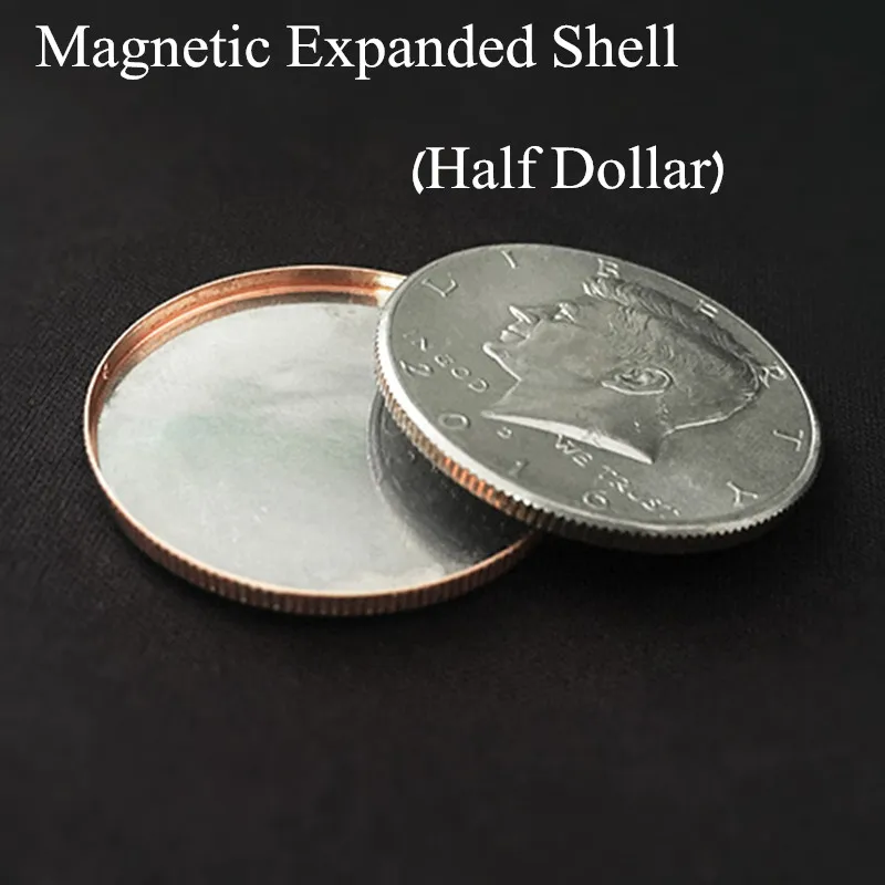 

Magnetic Expanded Shell (Half Dollar) Coin Magic Tricks Illusions Magic Accessories Illusions Gimmick Magician trucos de magia