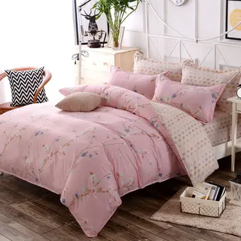 

3 Sizes 3Pcs/Set Flower Print Bedding Set Quilt Duvet Cover Sheet Pillowcases Kit Hotel Home Bedroom Textiles Bedclothes