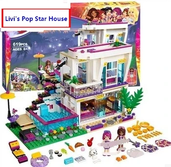 

Compatible With Lepining Friends Series Livi's Pop Star House Building Blocks Emma Andrea Mini-doll Figures Toys Best Gift