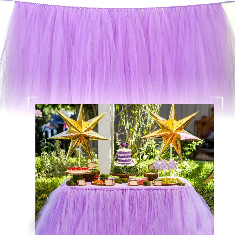100 см Тюлевая юбка для стола в стране чудес, юбка-пачка для стола, свадьбы, дня рождения, ребенка, украшение для дома, украшение для банкета и вечеринки - Цвет: Purple