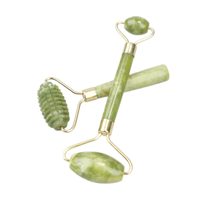 Hot Sale Jade-Roller Massager Face-Lift Double-Green Quartz-Stone Slimming Q5XjeJlA