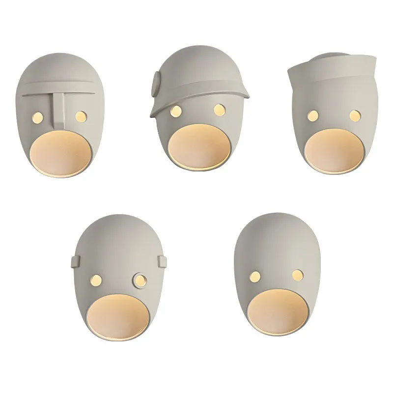 

Creative personality LED Mounted Resin Cartoon Doll Wall Light Fixtures for Bedroom Corridor aisle decor wall lamp