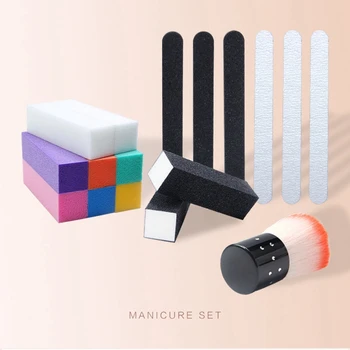 

17Pcs/Set Nail Art Files Dust Brush Cleaning Buffer Sponge Block Buffing Grit Sand UV Gel Polish Manicure Tools