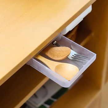 

Punch Free Under-The-Table Drawer Office Paste Storage Pen Case Invisiable Storage Box Organizer Storage Pen Case-30
