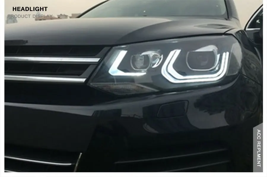 2 шт. светодиодный фары для VW Touareg 2011- светодиодный автомобильный фонарь ангельские глазки ксенон HID комплект Противотуманные фары светодиодный дневные ходовые огни