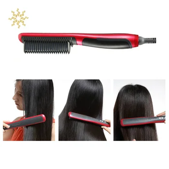 

1 Pcs Hair Straight Electric Hair Straightener Steam Hot Comb Beard Straightener Styler Brush Hair Styling Tools for Women