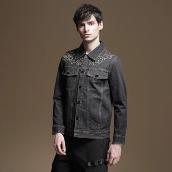 

Pinli 2020 Spring New Discount Clearance Lapel Solid Cotton Slim Washable Printed Tooling Casual Men Denim Jacket Coat Hot Sale