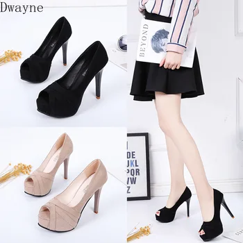 

2019 Europe and the United States new women's shoes super high heel fish mouth shoes stiletto fashion wedding shoes