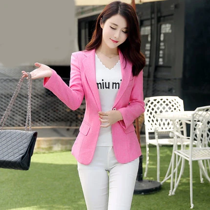 Осень Vrouwen Slim fit Jas режим Повседневное Jas между яблоком Kleine Пак Dames блейзеры Werkkleding(4 kleuren дополнительно