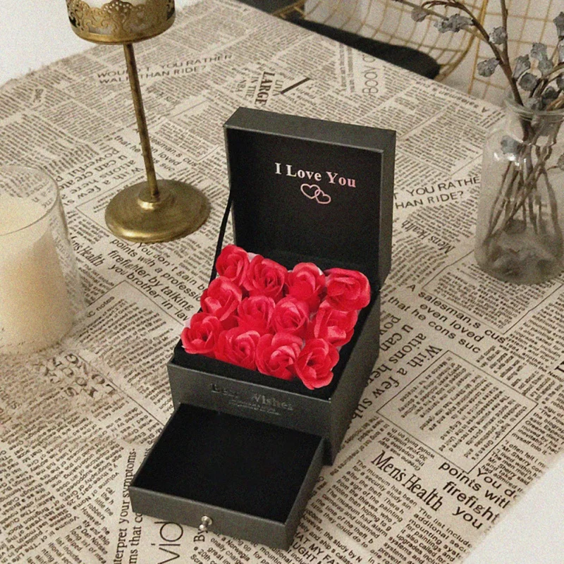 1 шт. Подарочная коробка Jack Rose, лаконичная Подарочная коробка с двойным мыльным цветком, Подарочная коробка, ювелирный ящик для духов, подарок на день Святого Валентина, выглядит как свежий