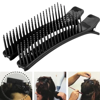 

2PCS Multifunction Hair Clip Clamps Hair Salon Cutting Comb Salon Drying Perm Dyeing Hair Styling Tool Crocodile Mouth Hair Clip