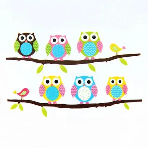 

Cartoon Children's Home Room Bedroom Decorative Cute Owl Animal Wall Sticker