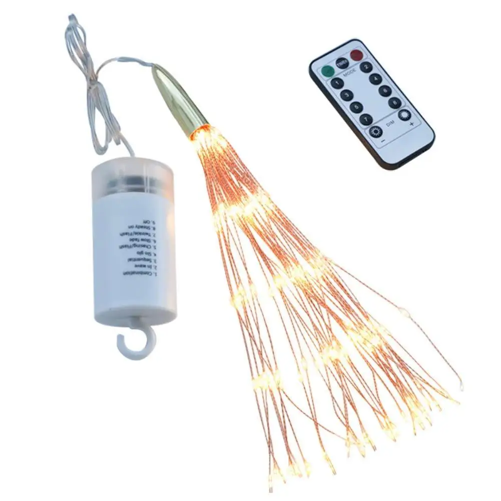 Firework Holiday Lights Hanging Starburst Copper Wire Starburst String Lamp 200 Leds DIY Fairy Christmas lighting With Remote - Image 3