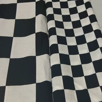 

100% Plain Cotton Big Small Black & White Square Printed Cotton Fabric 50x105cm Check Fabric Patchwork