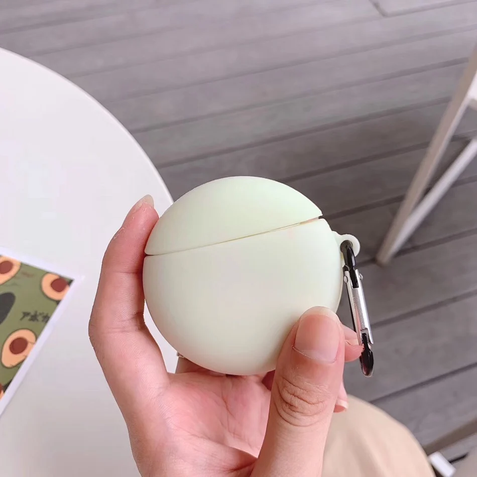 Для AirPods чехол 3D сплошной цвет светящийся шар чехол для наушников для Airpods 2/i10/i11 TWS Защитная крышка с крючок карабина - Цвет: A1