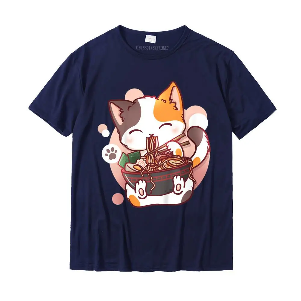 Customized Camisa NEW YEAR DAY 100% Cotton Crewneck Men Tees Cool Tee-Shirt Coupons Short Sleeve T-Shirt Free Shipping Kids Ramen Cat Anime Bowl Kawaii Neko Japanese T-Shirt__MZ23913 navy