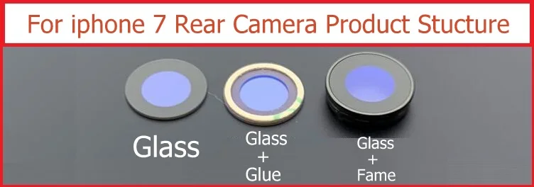 Задняя камера стеклянная крышка объектива с держателем рамы для iPhone 6 6S 7 8 Plus стеклянная линза камеры+ рамка запасные части