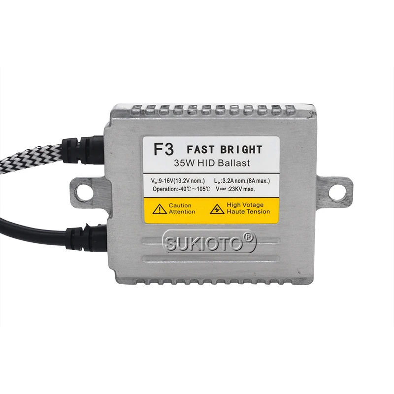 SUKIOTO 35W Fast Bright DLT F3 Ballast Kit Xenon Cnlight H7 H1 H3 HB3 HB4 D2H H11 5000K 4300K 6000K HID Replacement Bulb Lamp (1)