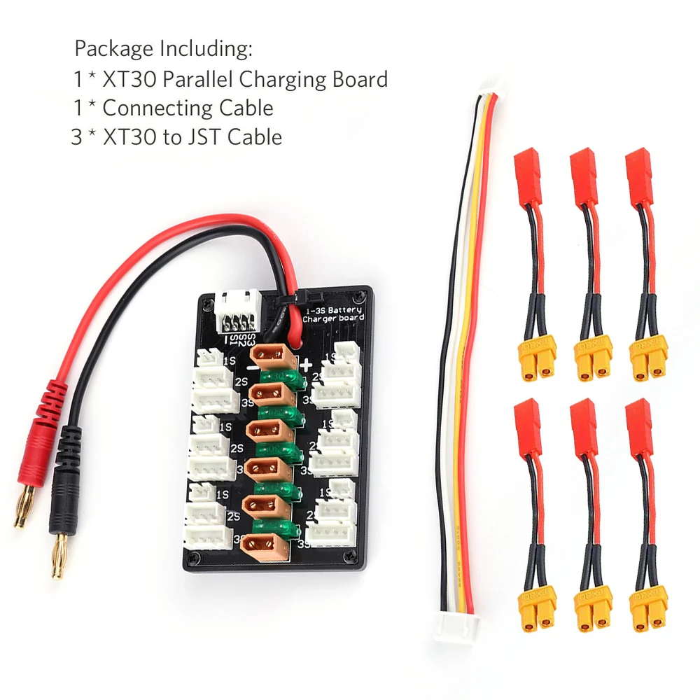 6 упаковок XT30 1S 2S 3S 20A подключение Lipo батарея параллельная зарядная плата для IMAX B6