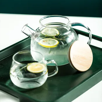 1L/1.8LTransparent Borosilicate Glass Teapot 2