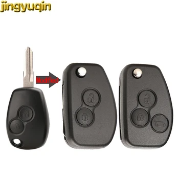 

jingyuqin 10pcs Remote Flip Key Shell VAC102 NE72 2/3BTN For Renault Duster Logan Dacia Clio Megane Laguna Master Kangoo Modus