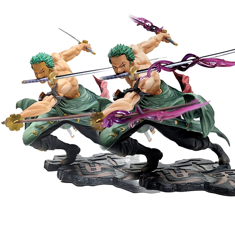 新arrivel 21センチメートルアニメワンピースロロノア ゾロfigur三ナイフ戦闘スキルアクションフィギュアpvcコレクションモデルのおもちゃ Aliexpress ホーム ガーデン