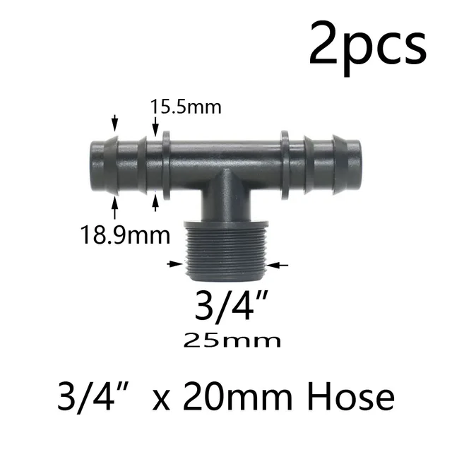 Csepegtető Öntözés Pe ​​-Cső Póló -Elosztó 1/2 3/4 " - 16/20/25 Mm Szögesdarab Tömlőcsatlakozás Csövekhez Kerti Tömlő Üvegház - Image 5