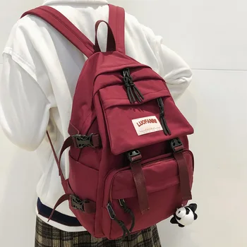 

Waterproof Nylon Cute Backpack Women Buckle Student School Bag Girl Female Kawaii Backpack Laptop Ladies Luxury Bag Fashion Book