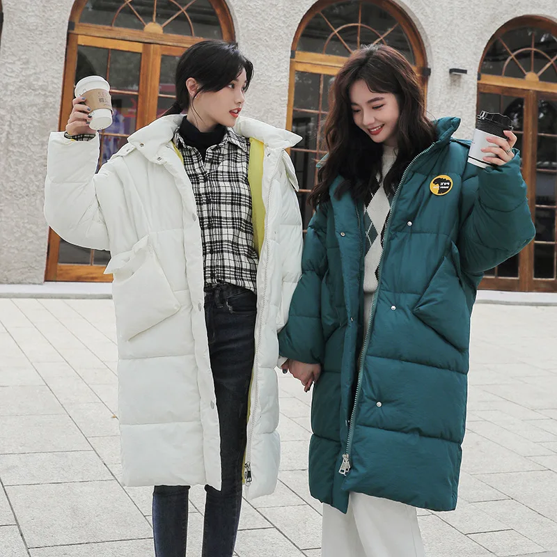 

Photo Shoot South Korea Dongdaemun Thick Warm down Jacket Cotton-padded Clothes Women's Little Monster Detachable Cap Couples Co