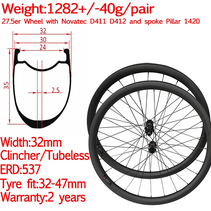 Sale Asymmetric width 32mm 650B 27.5er carbon MTB gravel disc bike wheels XD tubeless boost wheelest 12*100 12*142 15*110 12*148 0