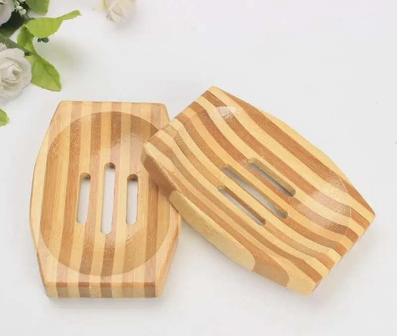 Natural Bamboo Soap Dishes Creative Japanese Style Soap Box Striped