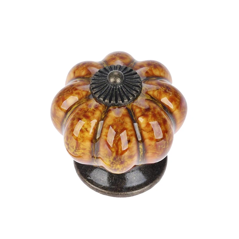 

10Pcs/Set Ceramic Knobs with Colorful Knobs and Pumpkin Handles Drawer Ceramic Pulls for Cabinets, Kitchen and Bathroom Cabinets
