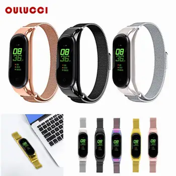 

OULUCCI Fashion Milanese Magnetic Stainless Steel Watch Band Strap For Xiaomi Mi Band 3 watch band FOR Xiaomi Mi Band 4