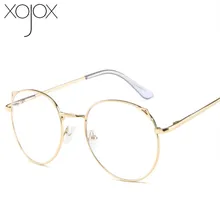 XojoX анти-синий светильник кошачий глаз круглая оправа для женщин и мужчин брендовая дизайнерская пленка излучения Pretection очки