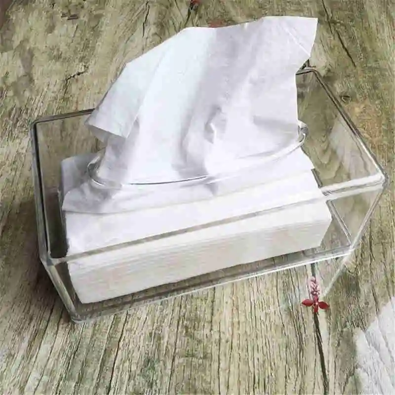 Акриловая прозрачная коробка для ткани, прямоугольная салфетка, автомобильный офисный бумажный держатель, чехол-ABUX