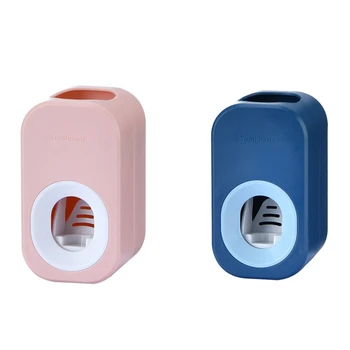 

Automatic Toothpaste Dispenser Dust-Proof Toothbrush Holder Wall Mount Stand Bathroom Accessories Set